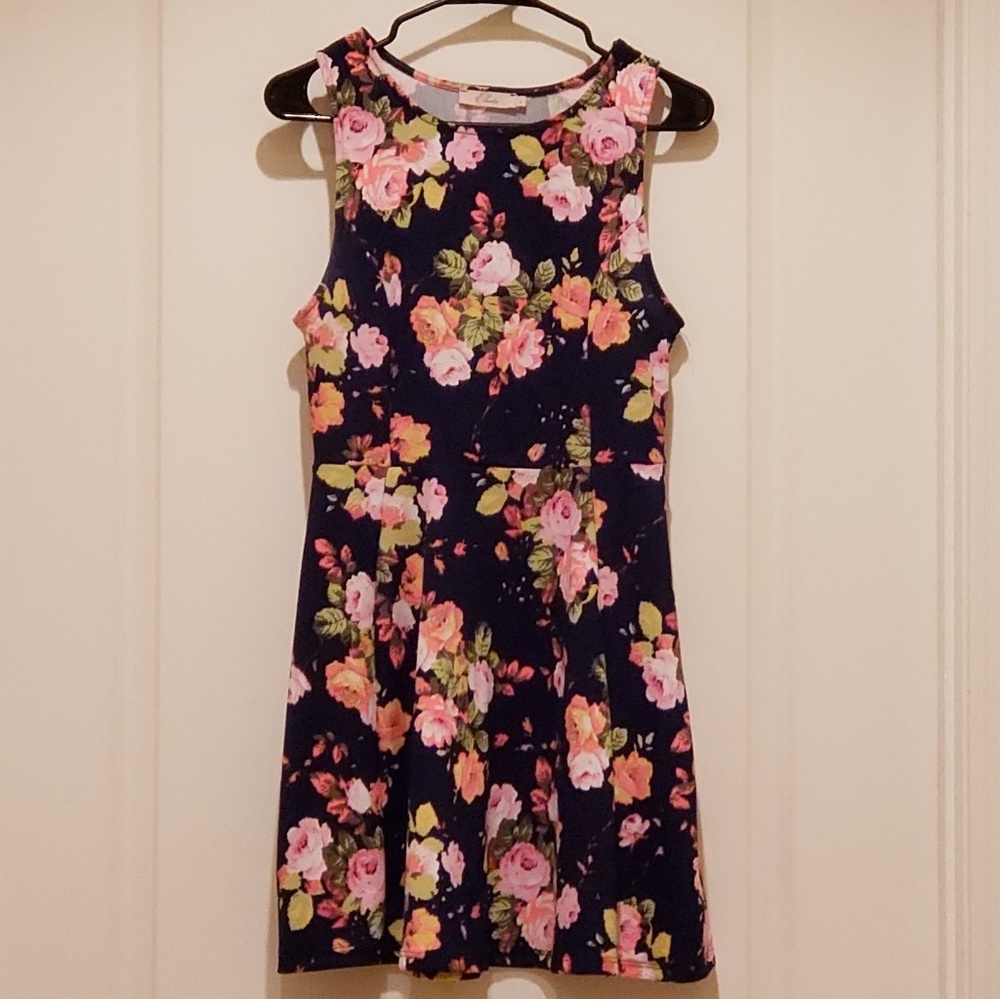 Floral sleeveless skater dress